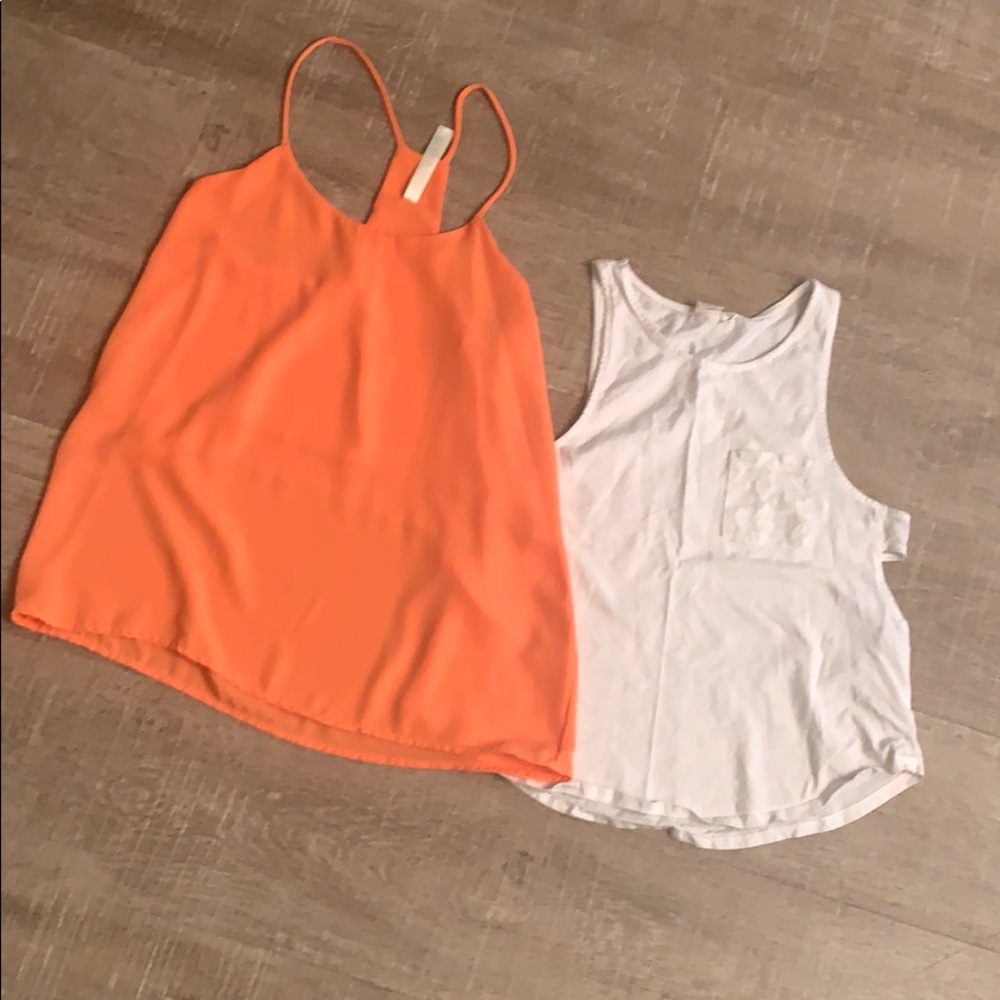 Orange and White tank top